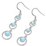 larimar circle sterling silver earrings