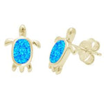 yellow gold plated blue opal sterling silver earrings