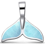 larimar whale tail sterling silver pendent