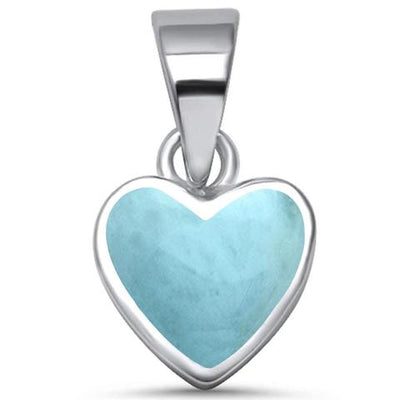 larimar heart sterling silver pendent