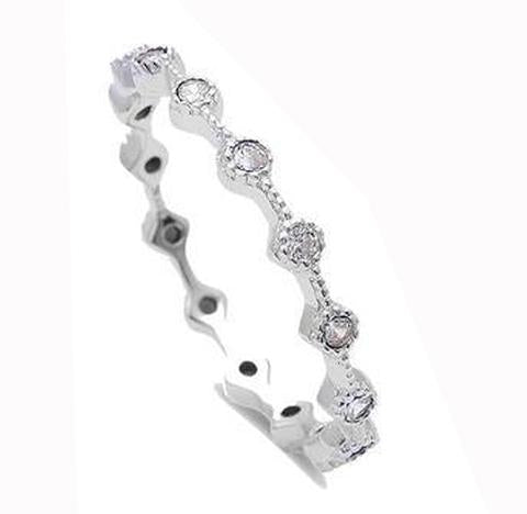 cz eternity band sterling silver ring