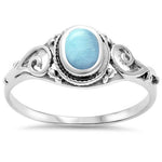 larimar filigree sterling silver ring