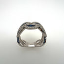 Sapphire and Diamonds Leaves Ring