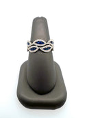 Sapphire and Diamonds Leaves Ring