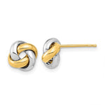 14k Two-Tone Polished Love Knot Post Earrings