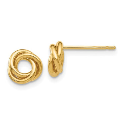 14k Polished Knot Post Earrings