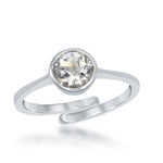 sterling silver/bezel set white topaz adjustable ring