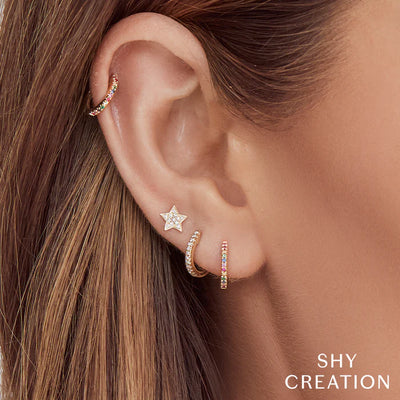 Classic Diamond Huggie Earrings - Small