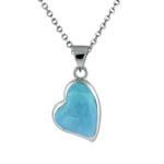 sterling silver larimar heart pendant