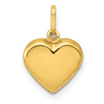 14K Polished 3-D Puffed Heart Pendant