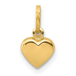 14K Polished 3-D Puffed Heart Charm