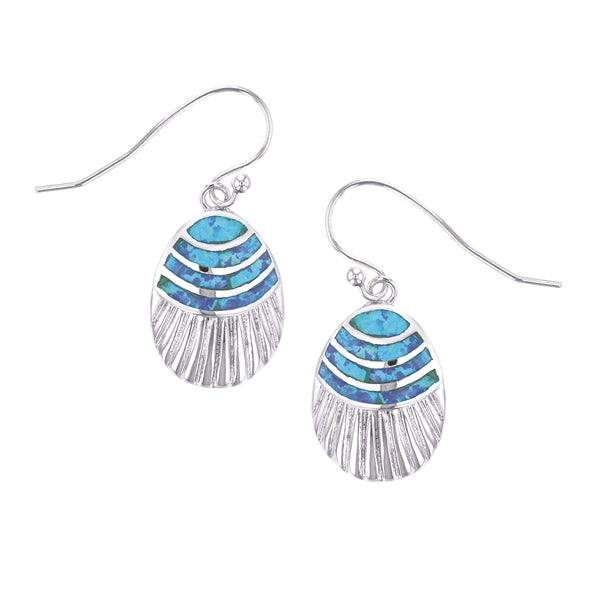 sterling silver blue opal earrings
