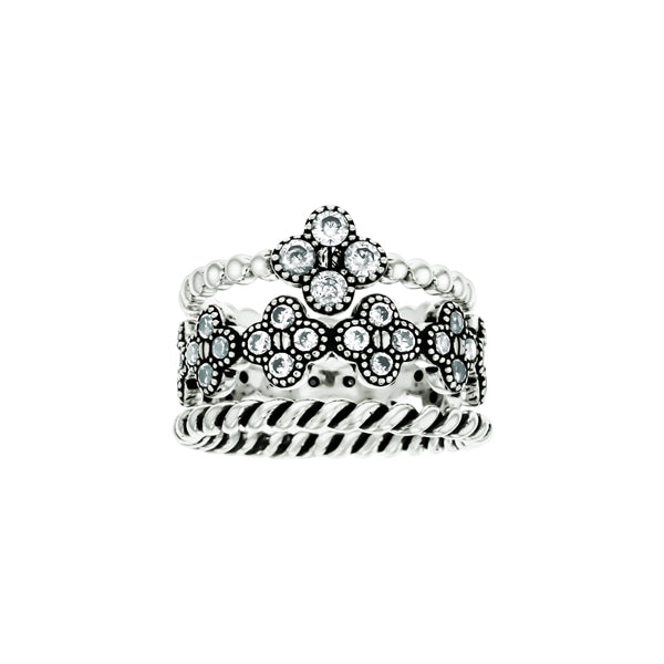 sterling silver stackable cz band ring
