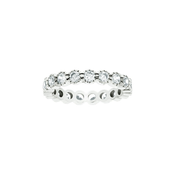 sterling silver eternity cz band ring
