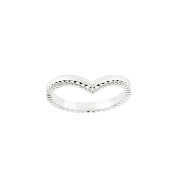 sterling silver V band cable ring