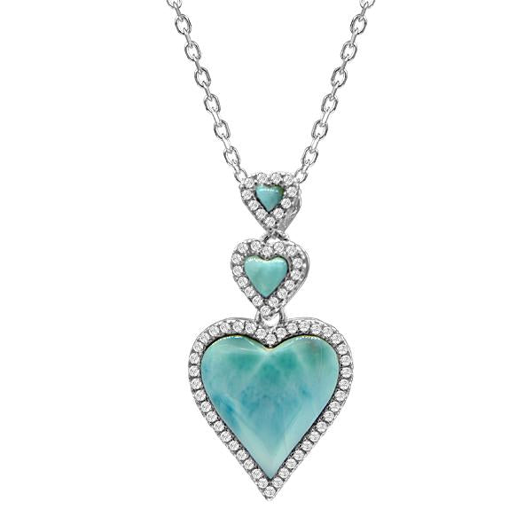 sterling silver larimar heart pendant