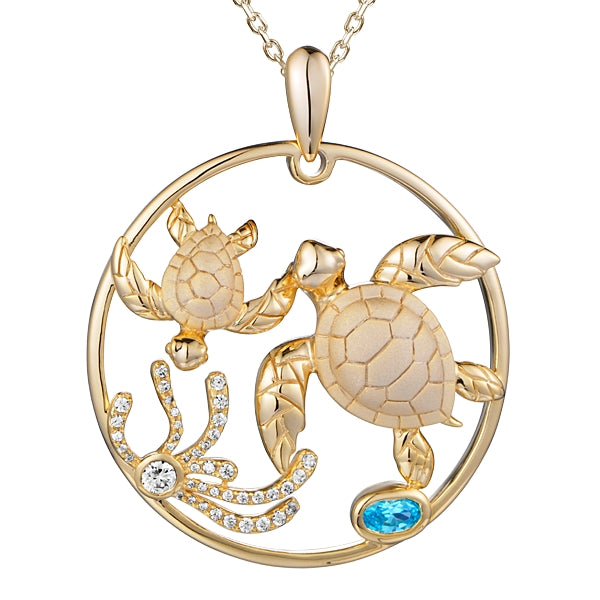 sterling silver gold overlay turtle pendant