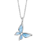 sterling silver larimar Butterfly pendant