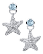 Starfish and Blue Topaz Earrings