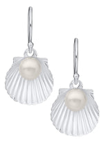 Scallop Shell and Pearl Earrings