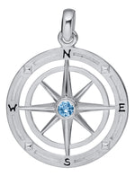 Blue Topaz Compass Rose Necklace