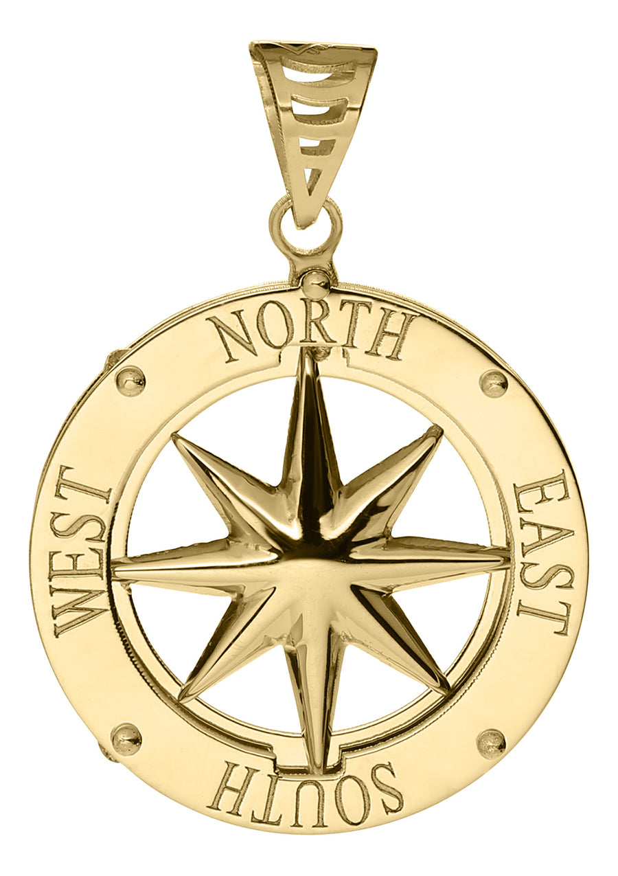 14k solid gold compass pendant necklace – K⋅GOLD