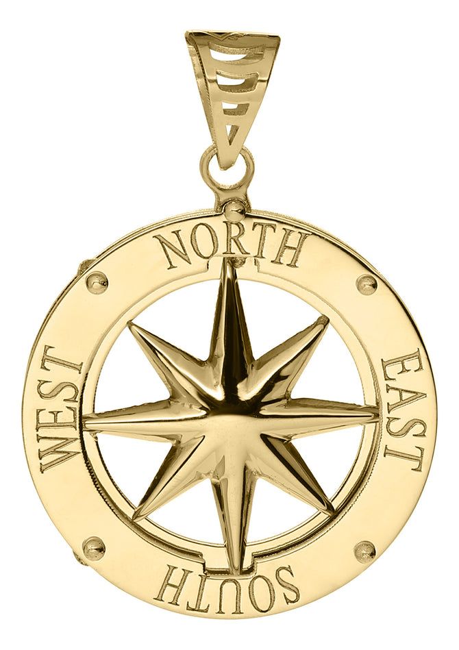 14K Gold Compass Rose Necklace - Small