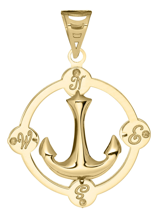 Copy of 14K Gold Anchor with Winds Necklace - Small