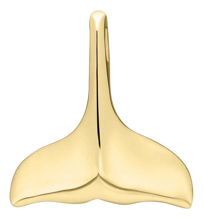 14K Gold Whale's Tail Necklace - Medium