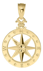 14K Gold Compass Rose Necklace - Small