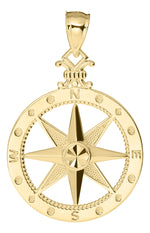 14K Gold Compass Rose Necklace - Medium