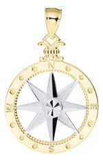 14K Two-tone Gold Compass Rose Necklace - Medium