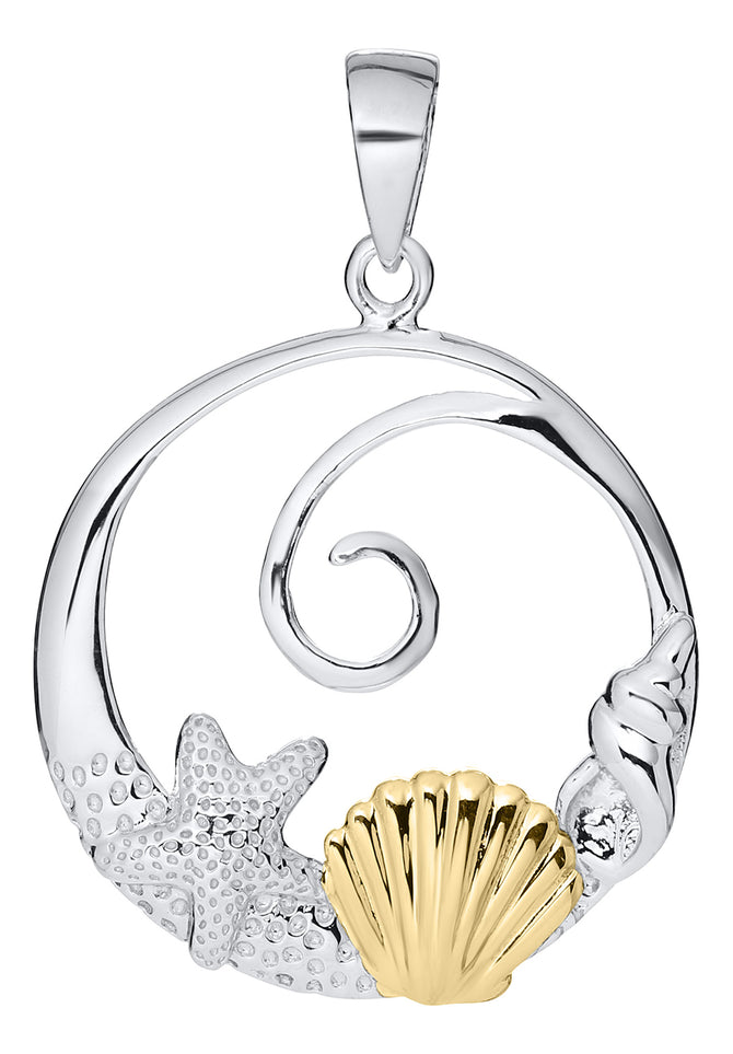 Sterling Silver & 14K Gold Sealife Necklace