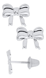 STERLING BOW KNOT EARRING