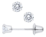 SS 4MM ROUND CZ EARRING