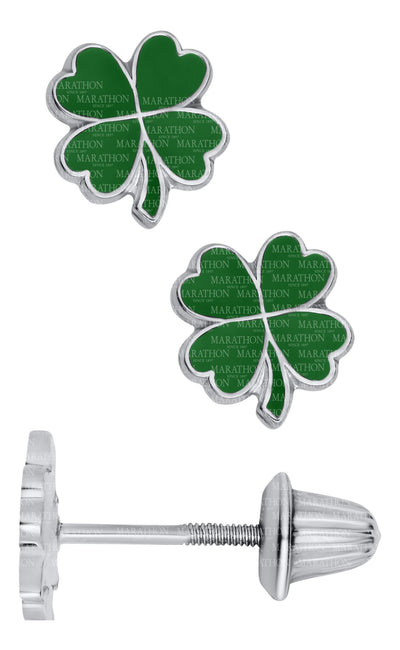 4-LEAF CLOVER EARRING-GREEN