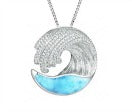 larimar sterling silver wave pendent