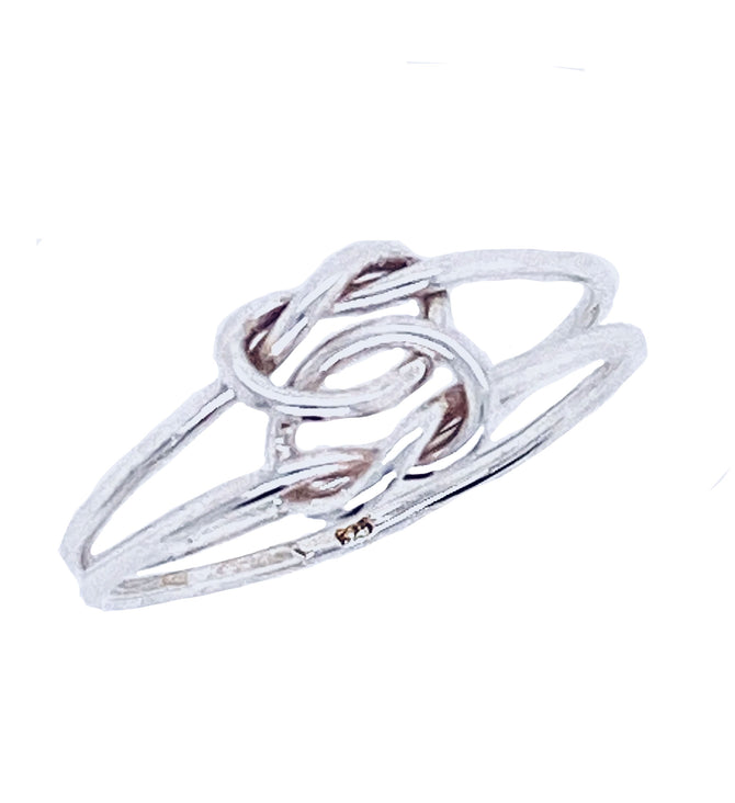 Double Love Knot sterling silver ring hand made by Bill and Bobs