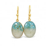 Sand Drop Gradiant 18kt gold overlay sterling silver earrings/ turquoise and sand from York beach / by Dune