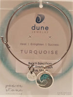 dune jewelry silver wave bracelet with sand from York beach Maine