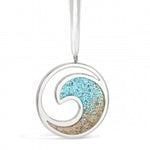 Wave Gradient sterling silver necklace by Dune/ with York Beach Sand and turquoise 16-20"