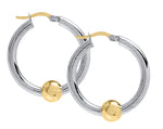 sterling silver 14kt gold bead 26mm cape cod hoop earrings by le stage
