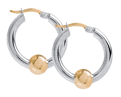 sterling silver 14kt gold bead 20mm cape cod hoop earrings by le stage